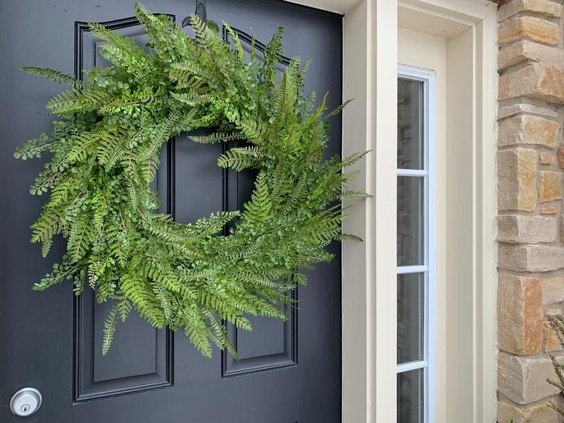 Year Round Fern Wreath for Front Door Display - TwoInspireYou